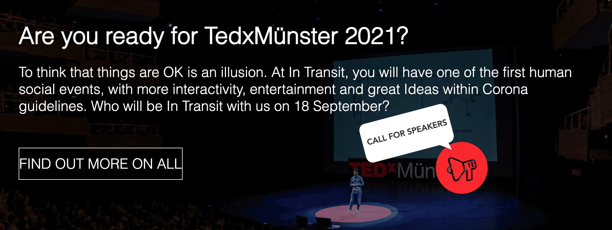 Are you ready for TedxMünster 2021? Below the headline is the theme of the event.