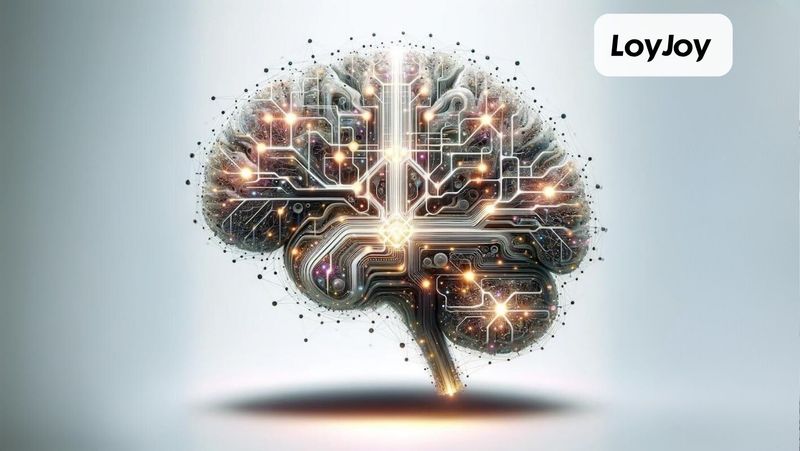 Illustration of an LLM as an electronic brain.
