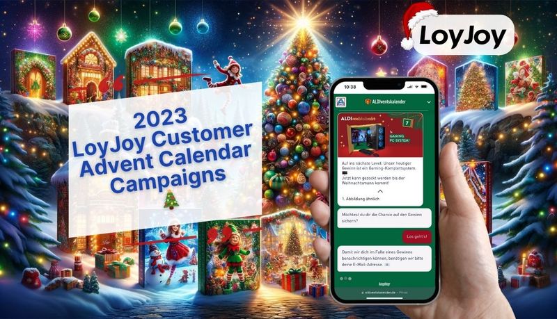 Christmas scene with an Advent Calendar Campaign based on the LoyJoy platform.