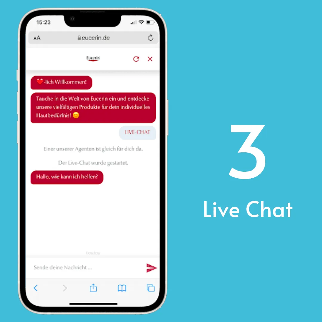 The Eucerin Live Chat experience.