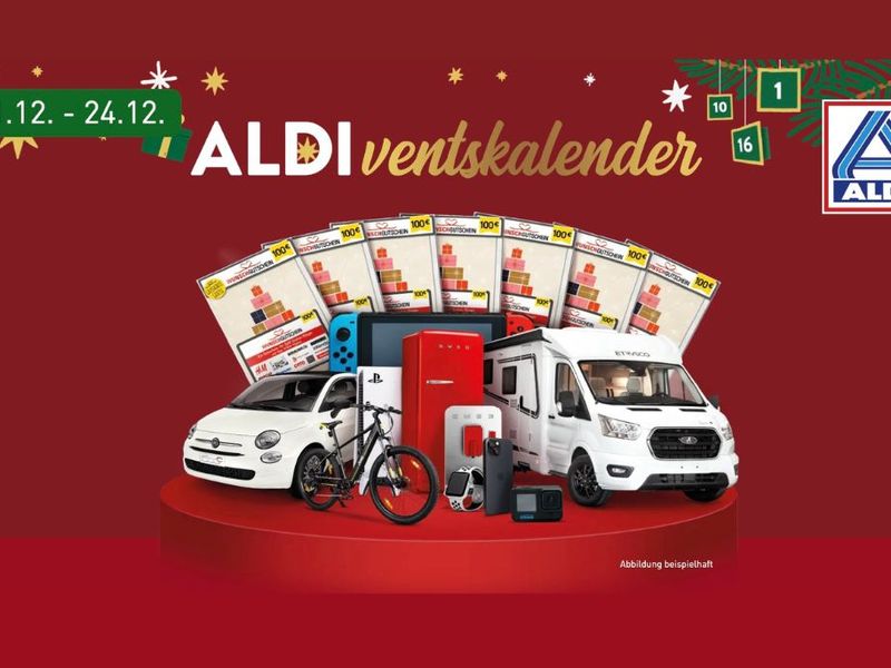 The ALDIventskalender website. Win daily prizes and a grand prize RV.