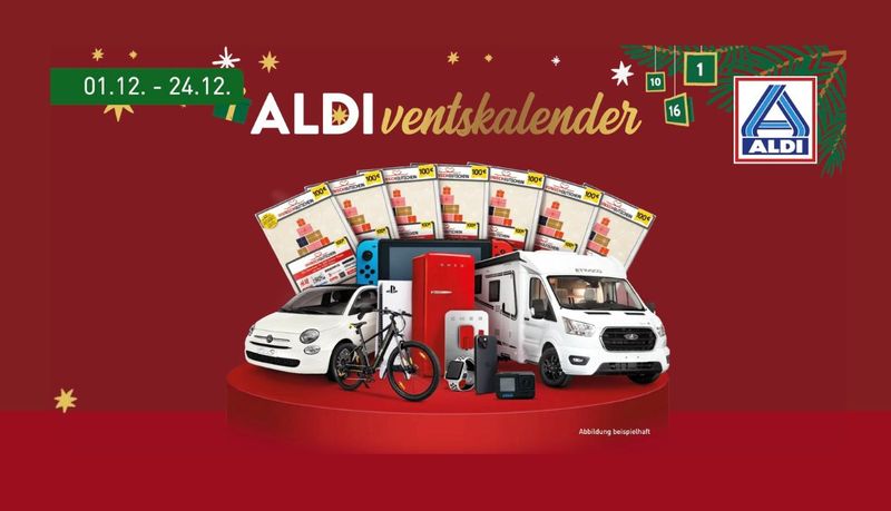 The ALDIventskalender website. Win daily prizes and a grand prize RV.