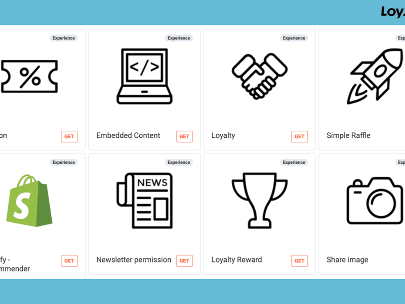 LoyJoys new template store with different templates for you experiences.