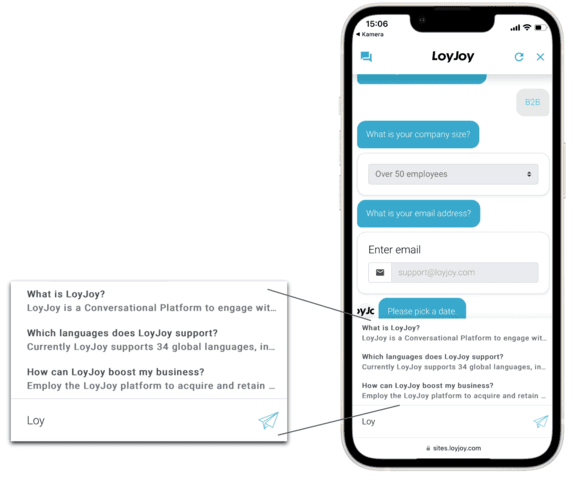 An example for Search as you type. You get instant results as soon as you start writing.