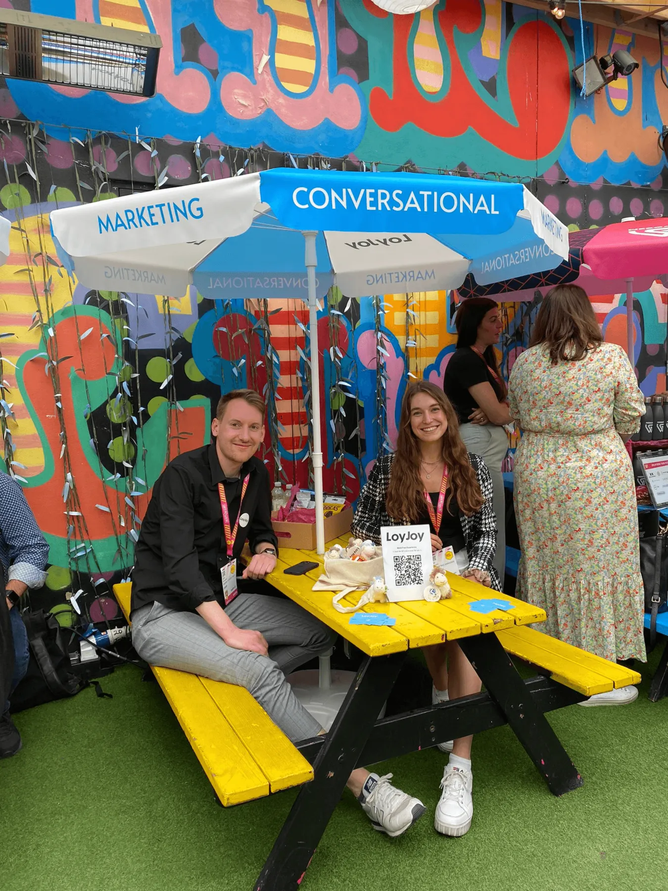 The LoyJoy team at the LoyJoy Picnic Table at Mad Fest.
