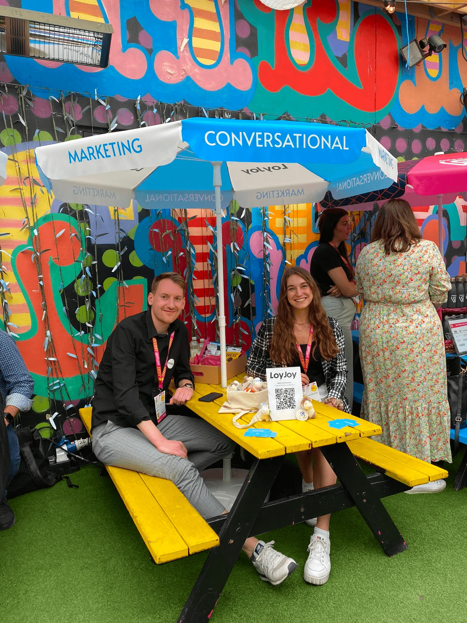 The LoyJoy team at the LoyJoy Picnic Table at Mad Fest.