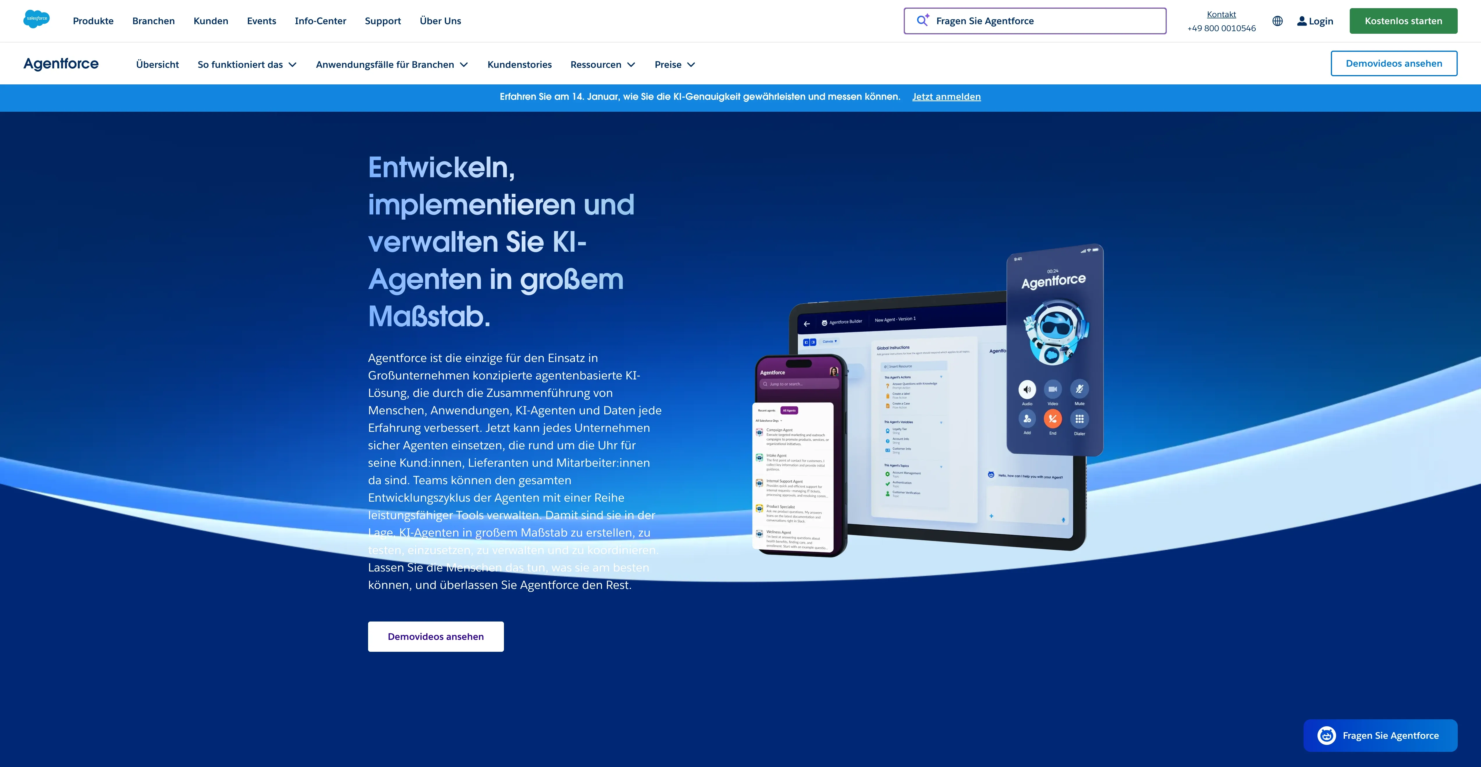 Die Salesforce Agentforce Website