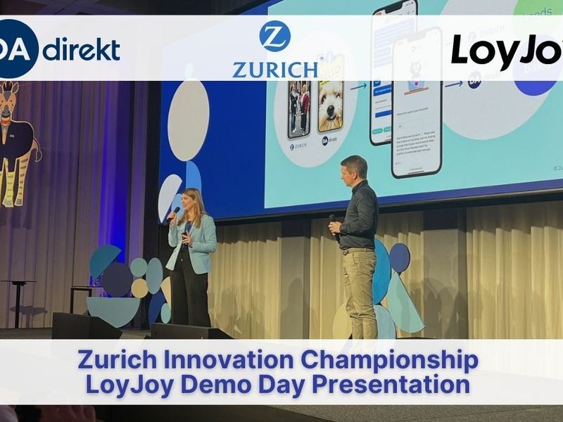 Denise Feist and Ulf Loetschert at the LoyJoy pitch at the Zurich Innovation Championship Demo Day