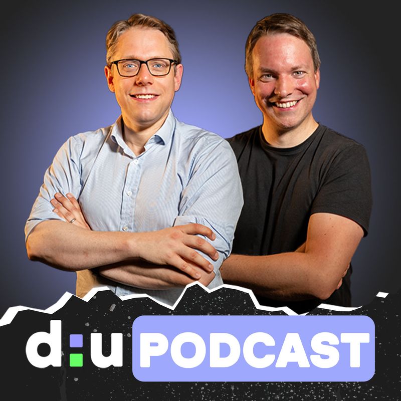 The picture shows our CEO Ulf and our CTO Ulrich together. The caption below them reads 'd:u PODCAST'.