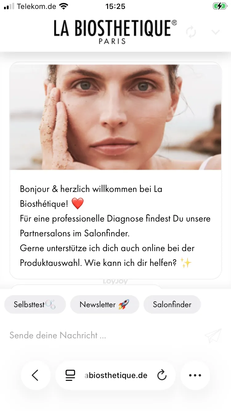 Personal greeting with instant options