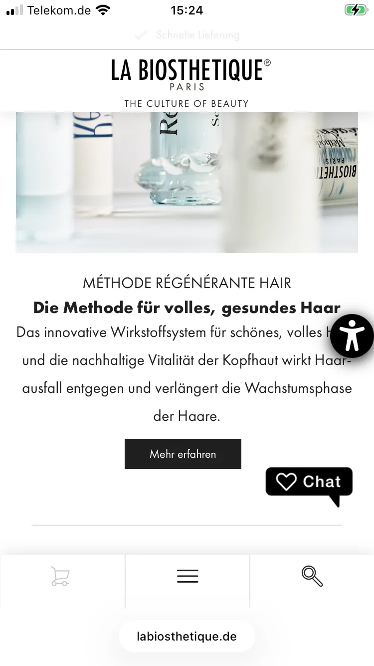 Chat direkt auf der Produktseite