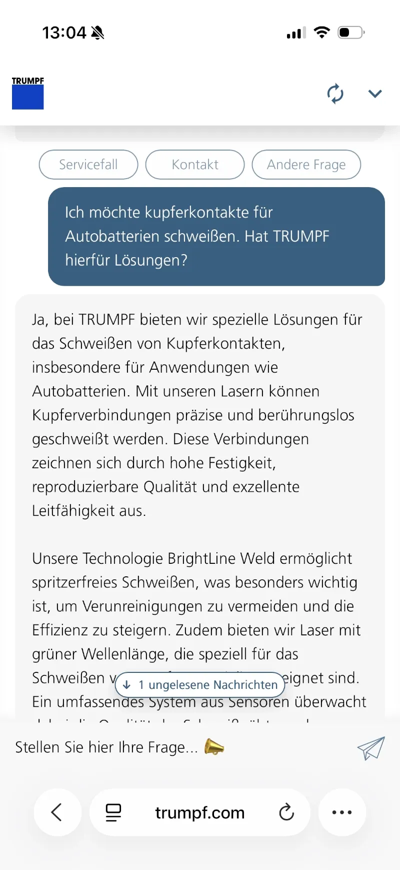 24/7 KI-Vertriebsassistent bei TRUMPF