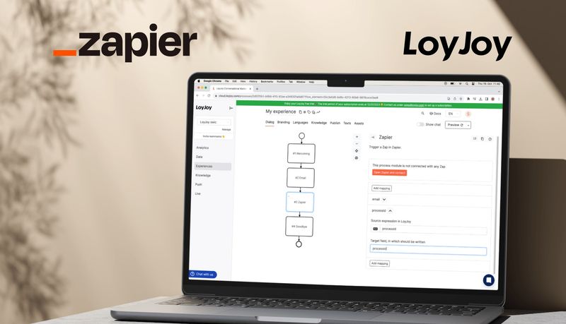 Neues Prozessmodul verfügbar. Erschließen Sie die Kraft der Automatisierung mit dem neuen Zapier-Prozessmodul von LoyJoy.