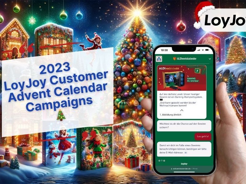 Christmas scene with an Advent Calendar Campaign based on the LoyJoy platform.